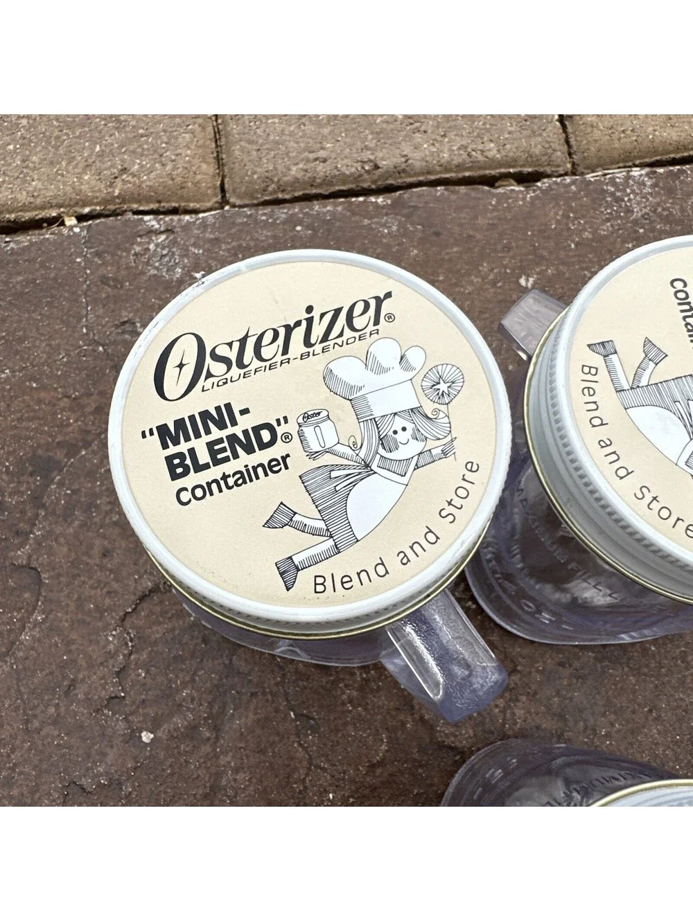 Vintage Osterizer Mini Blend and Store Containers 8 Ounces LOT OF 3